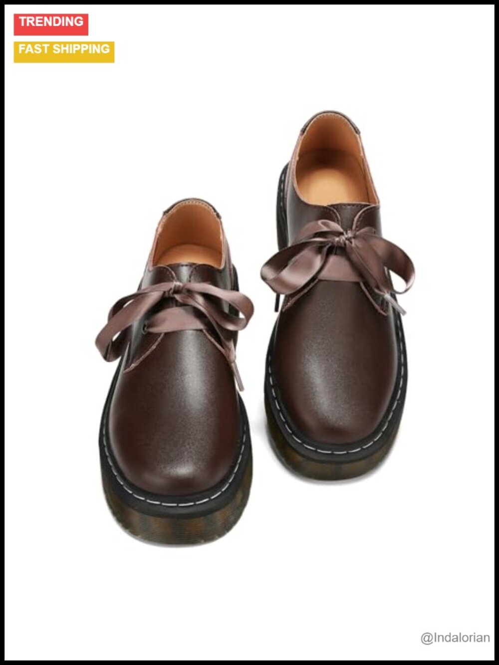 Women Lace-Up Platform Chunky Loafers Lug Sole Oxford Work Dress Shoes
